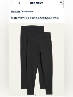 Old Navy XL 2-PACK! Black Maternity Full-Panel Leggings